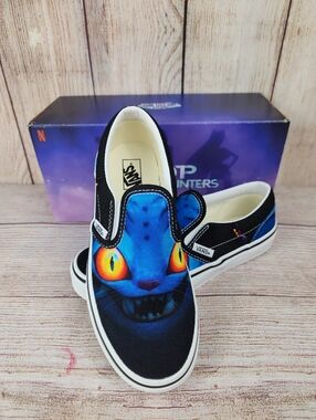 NEW KPop Demon Hunters Vans Little Kids Size 2.5 Slip-On Shoes Derpy Tiger
